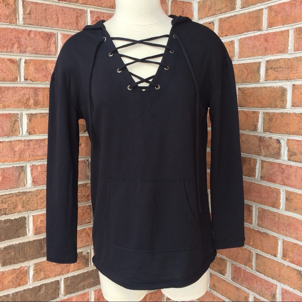 Black Mossimo cross neck hoodie